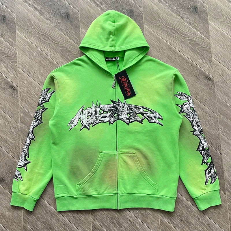 HS Cotton hoodie with zipper wash