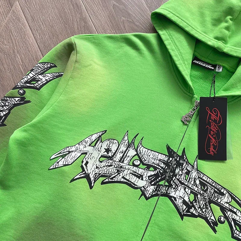 HS Cotton hoodie with zipper wash