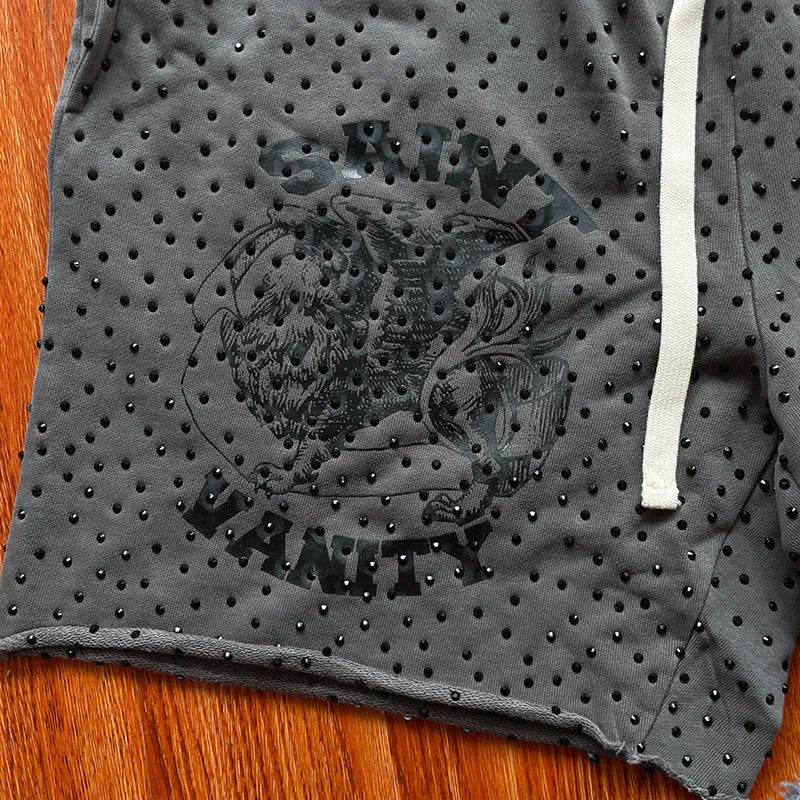 SAINT VANITY Washing water hot diamond casual sports shorts