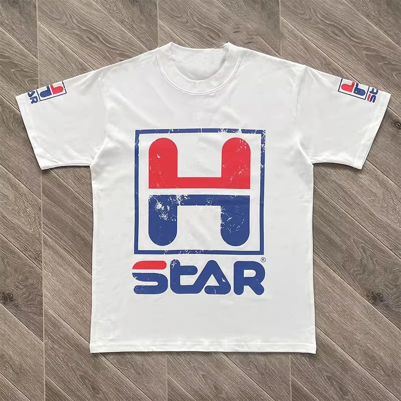 Vintage H Star Casual Short Sleeve T-Shirt