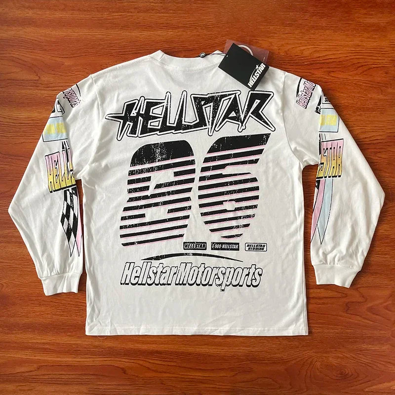 HS  Brain Racer Long Sleeve Men's and women's long-sleeved cotton T-shirts