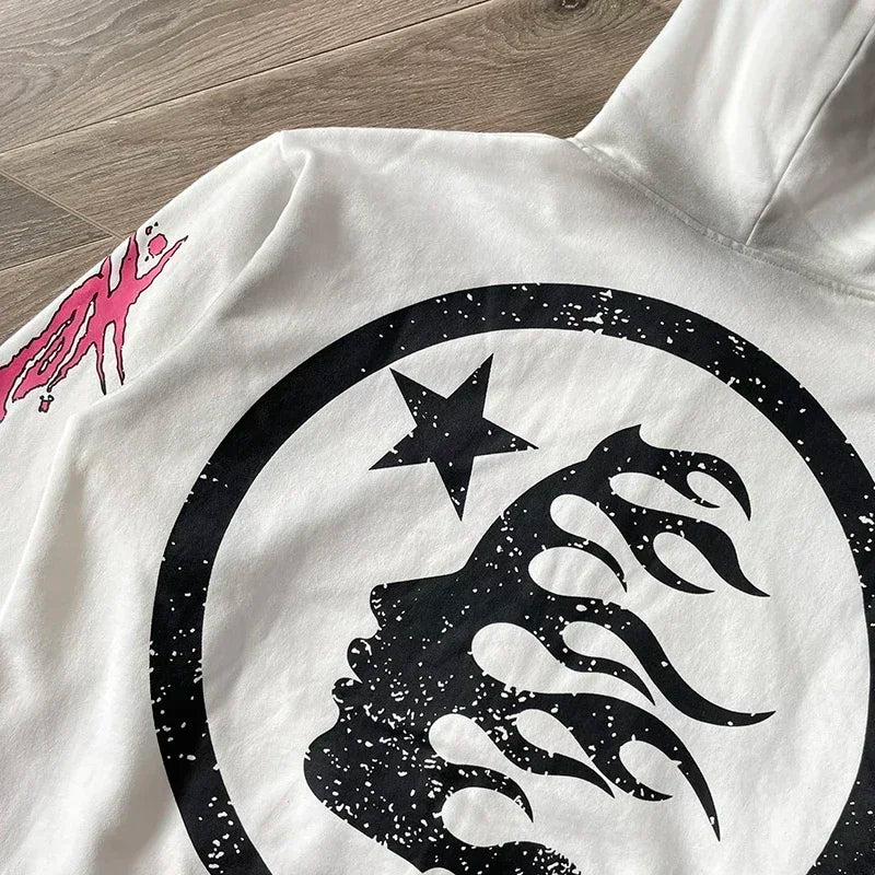 HS Flame Glitter Zip-Up Glitter fleece hoodie