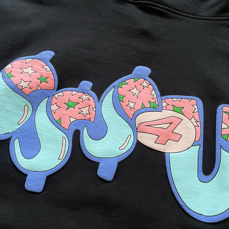 Personalized foam trendy and cool floral elements embellished with black hooded sweater