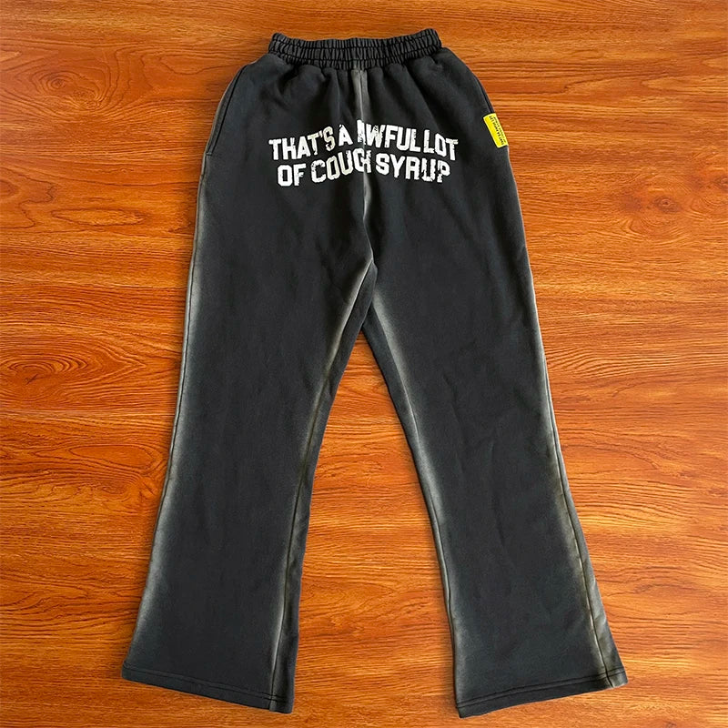 That's A Awful Lot of Cough Syrup Wash wide-leg pants