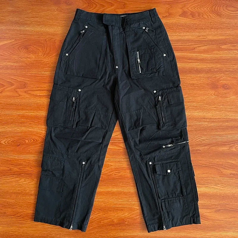 Project Capri Tactical multi-pocket High Street American workwear functional micro zip straight casual pants