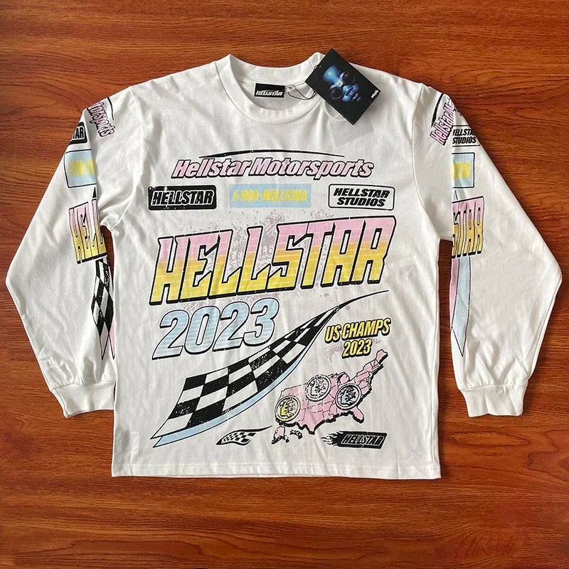 HS  Brain Racer Long Sleeve Men's and women's long-sleeved cotton T-shirts