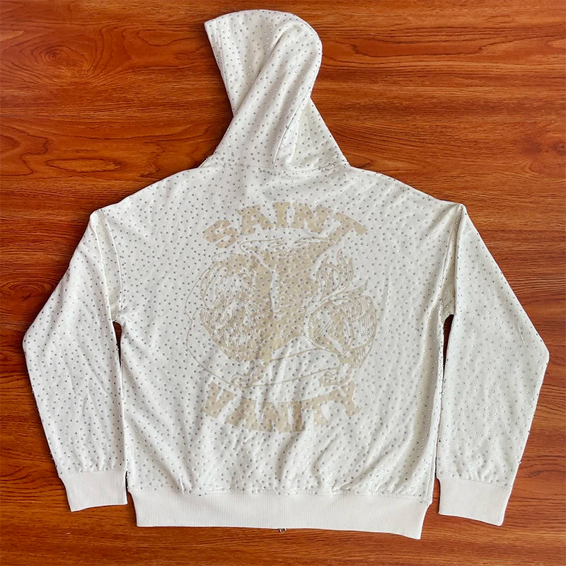 SAINT VANITY Washing water hot diamond casual sports sweater