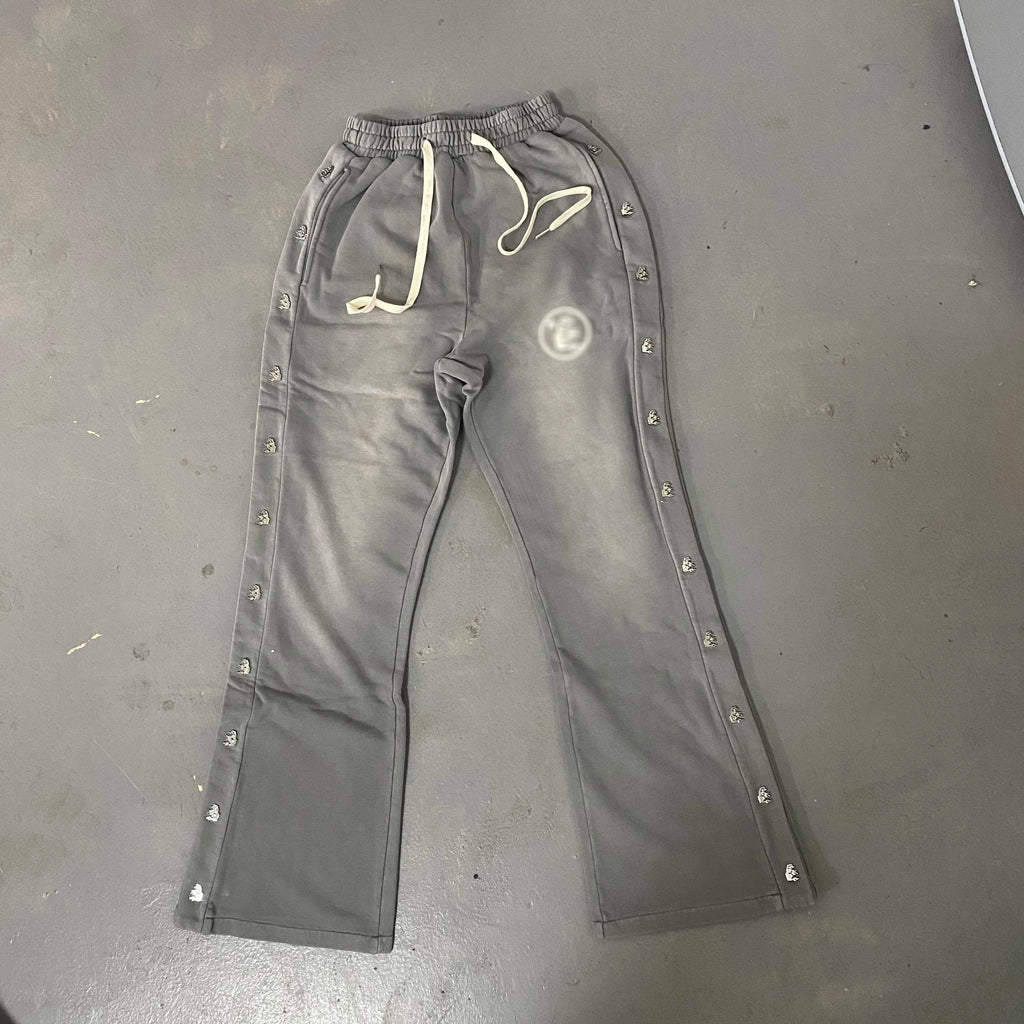 High-Quality Button-Up Casual Wide-Leg Pure Cotton Sports Pants