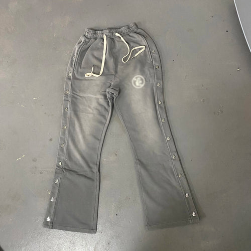 High-Quality Button-Up Casual Wide-Leg Pure Cotton Sports Pants