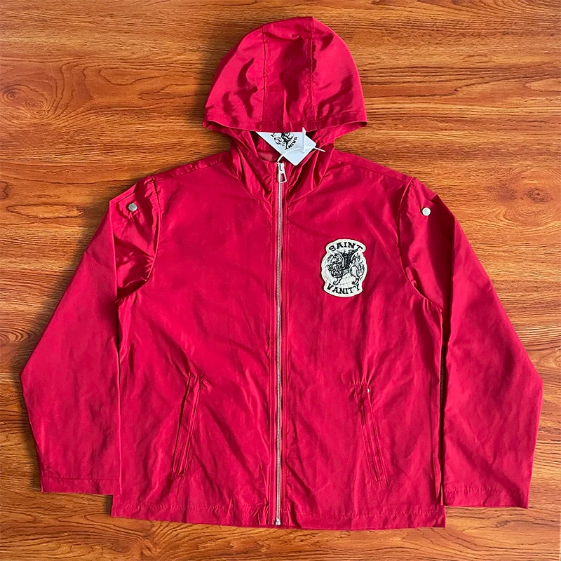 SAINT VANITY Embroidered willow nails sports style casual trench coat jacket