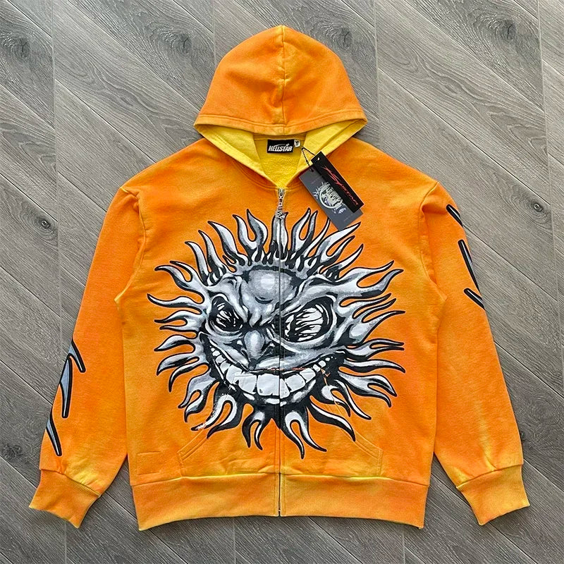 HS  sun zip up orange hoodie capsule 11
