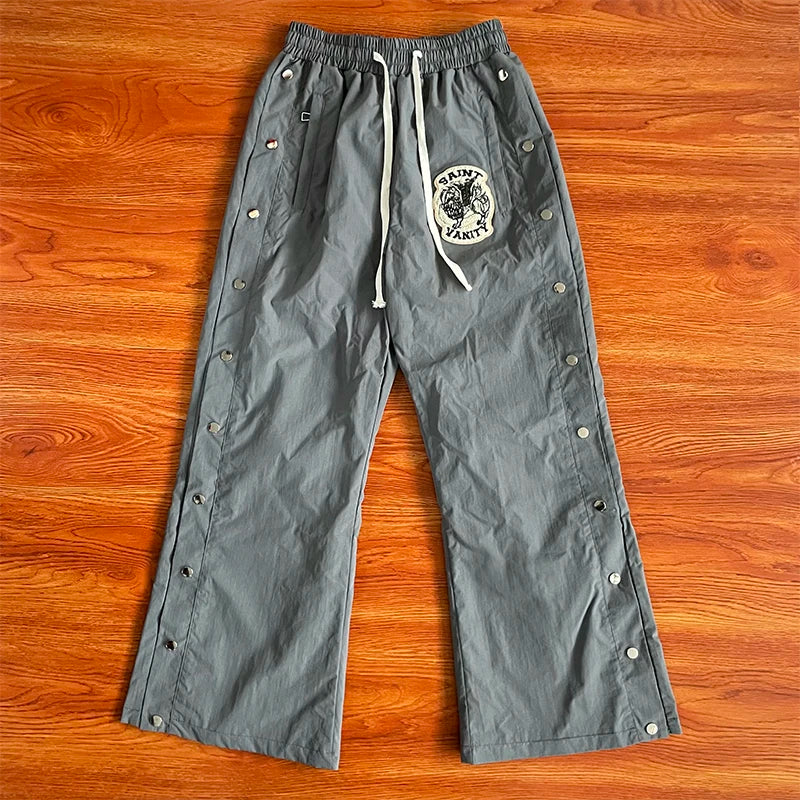 SAINT VANITY Thorn breasted nail sports style casual trousers