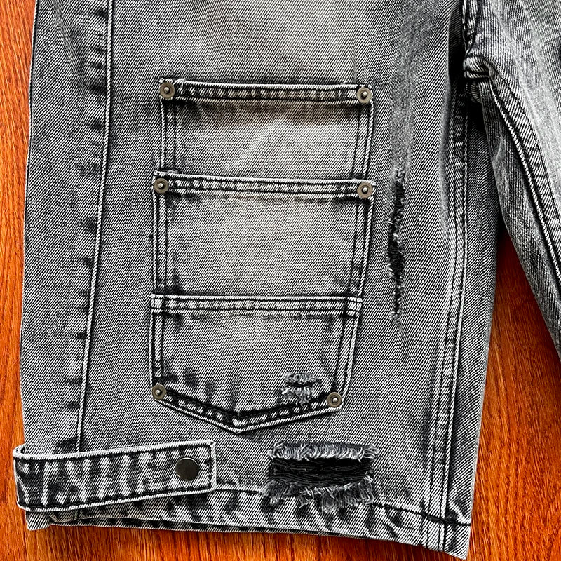 Project Capri Emergency jeans Embroidered casual denim shorts