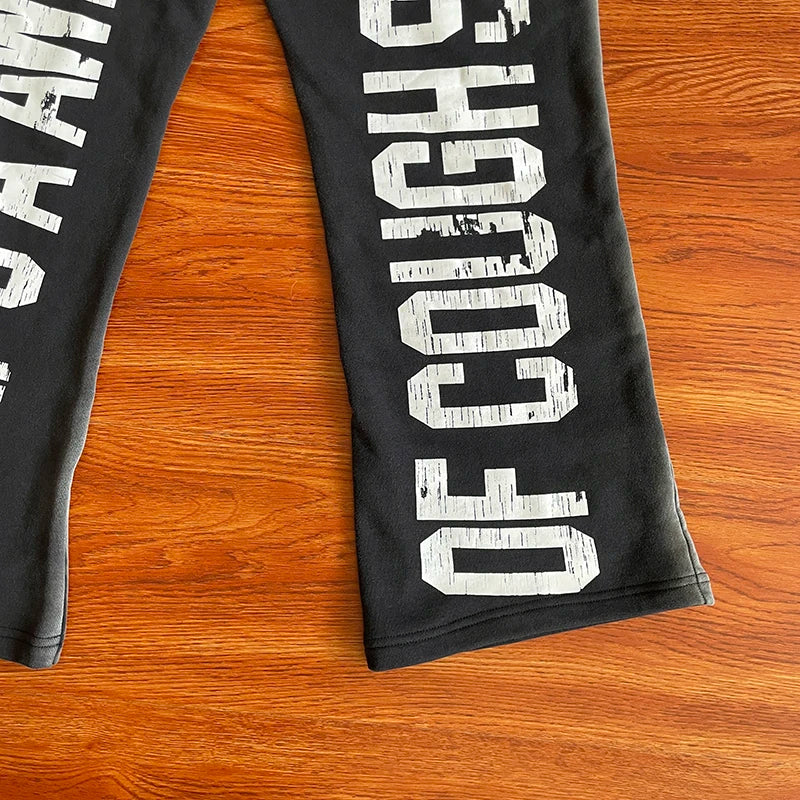 That's A Awful Lot of Cough Syrup Wash wide-leg pants