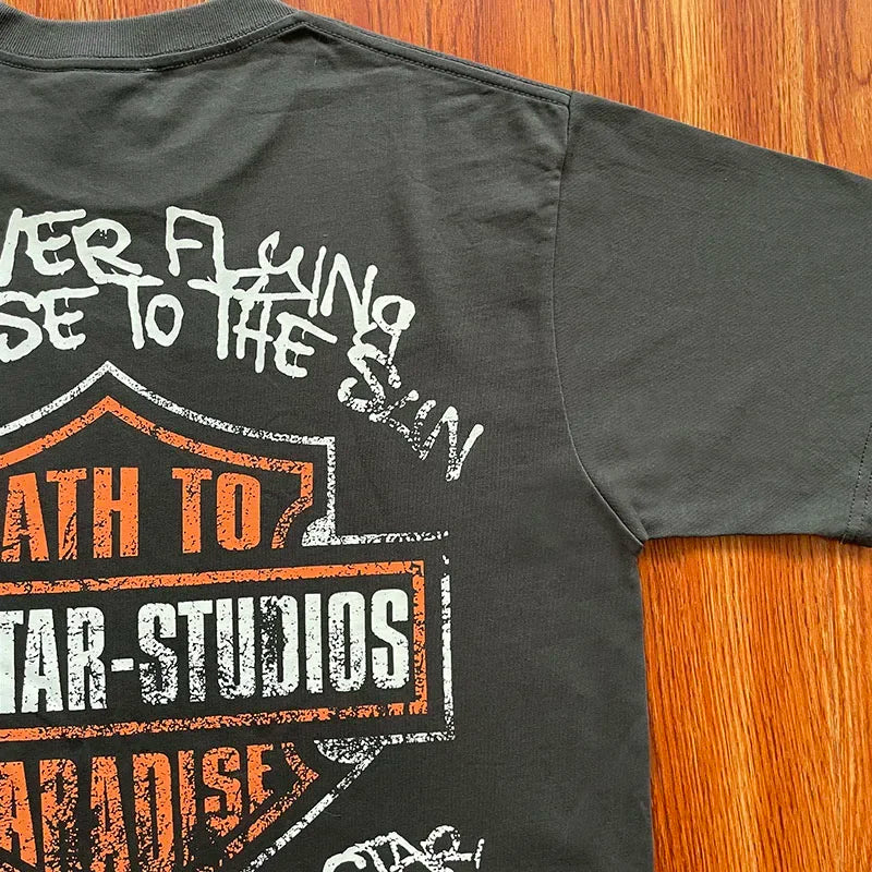 HS Wings Of Fire Eagle European and American short-sleeved T-shirts