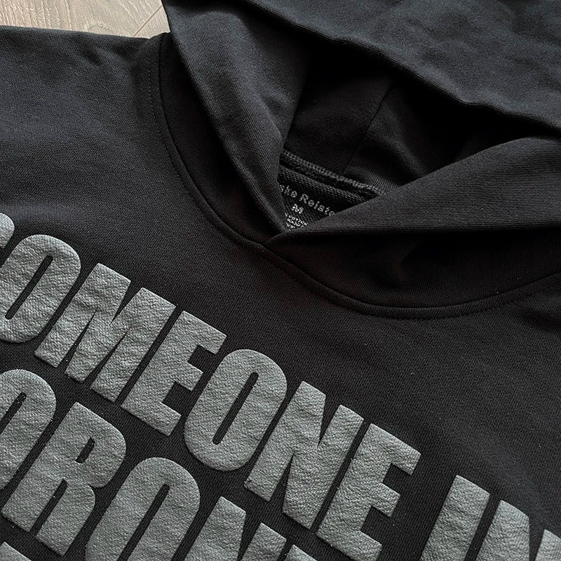 Personalized foam trendy and cool floral elements embellished with black hooded sweater