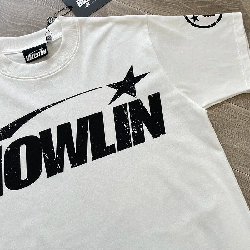 HS RECORDS Cotton casual short-sleeved T-shirt