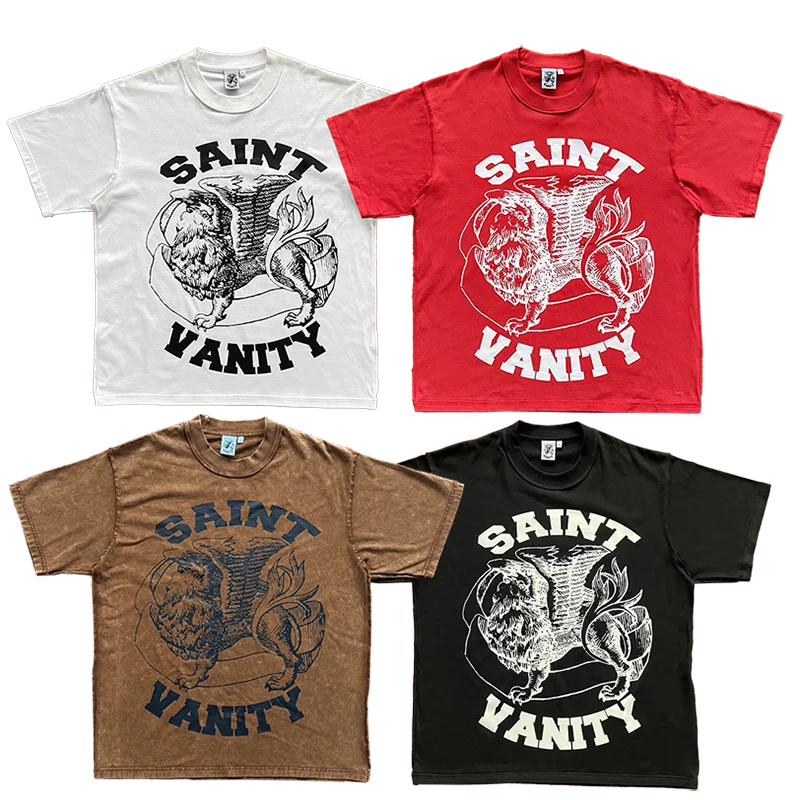 SAINT VANITY letter print casual short-sleeved T-shirt