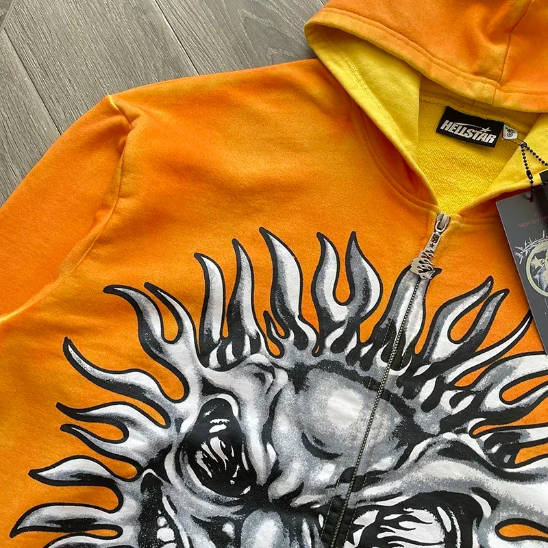 HS  sun zip up orange hoodie capsule 11
