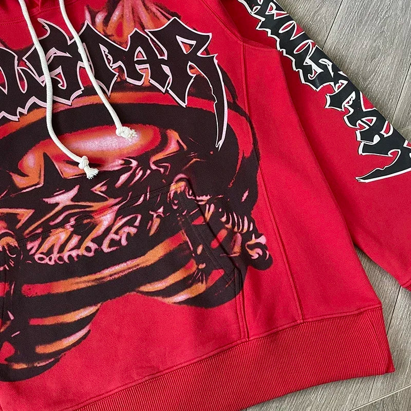 HS Skull flame Skeleton Flame High Street vintage hoodie