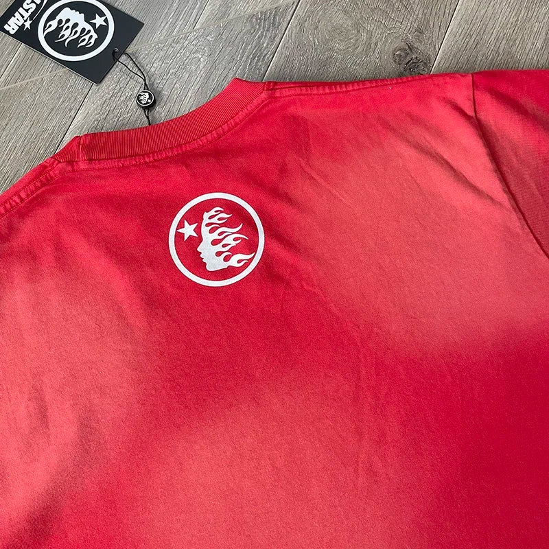 HS Box Logo Tee Cotton wash casual short-sleeved T-shirt