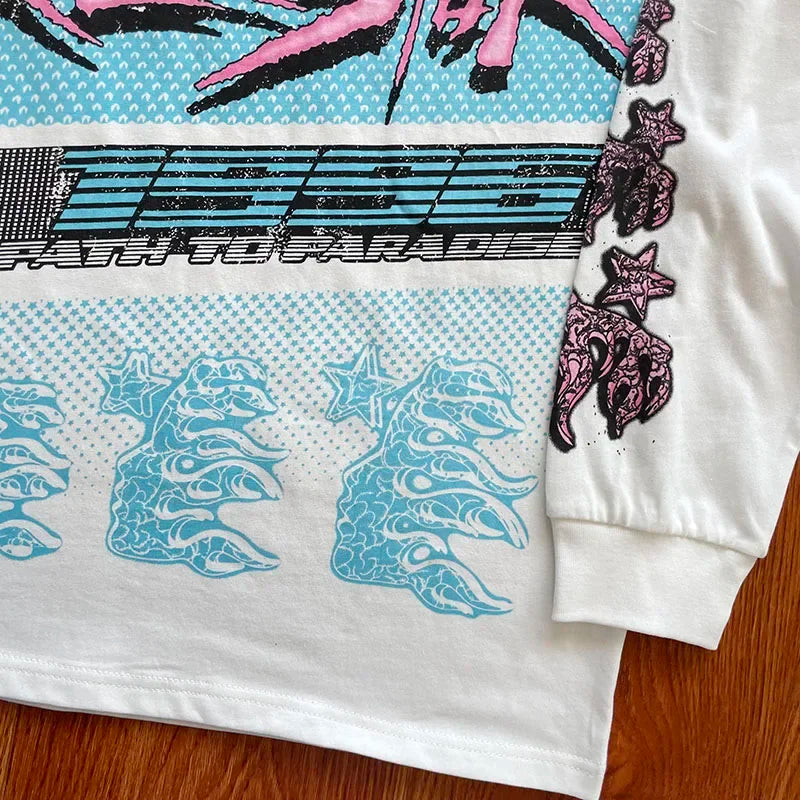 HS recdrds ins same European and American fashion brand cotton long-sleeved T-shirt