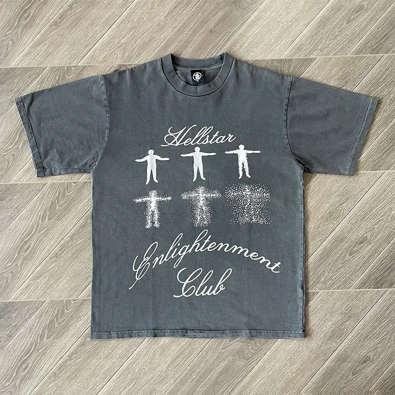 HS Enlightenment Club Tee Upcycled cotton fabrics Upcycled cotton fabrics Clear prints do not fade