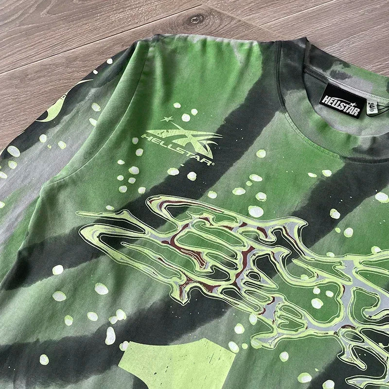 HS Moto Cross Long Sleeve Tie dye casual long sleeve T-shirt