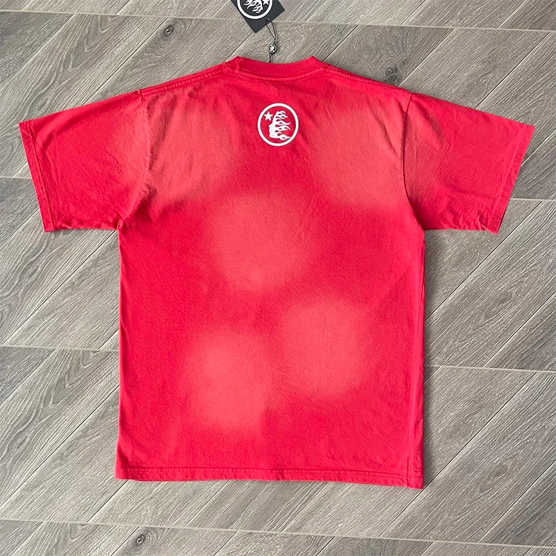 HS Box Logo Tee Cotton wash casual short-sleeved T-shirt