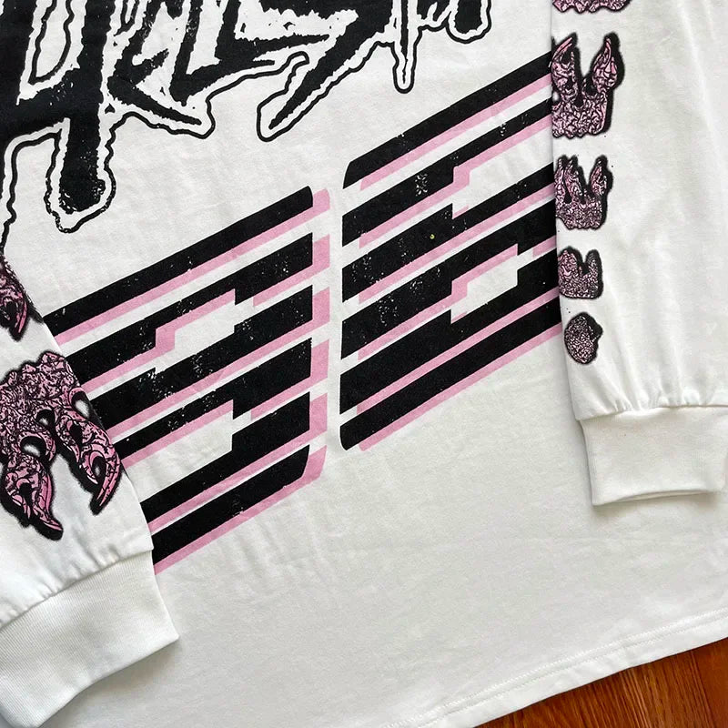 HS recdrds ins same European and American fashion brand cotton long-sleeved T-shirt