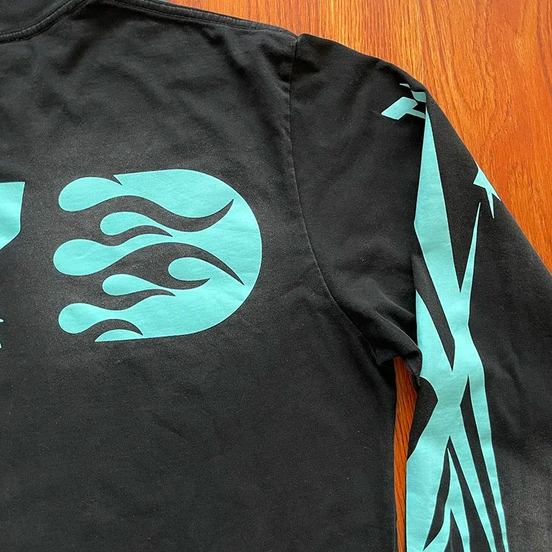 HS No Guts No Glory European and American tide cotton wash men's and women's long sleeve T-shirt