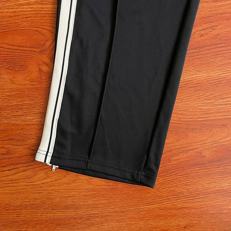 SAINT VANITY  Embroidered striped sports style casual trousers