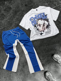 Men's Fashion Casual Drawstring Pants And Round Neck T-Shirt