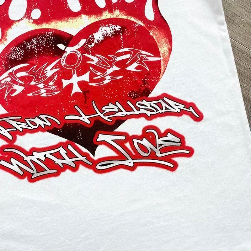 HS Lovers Tee Portrait Heart of Fire men's and women's cotton short-sleeved T-shirts