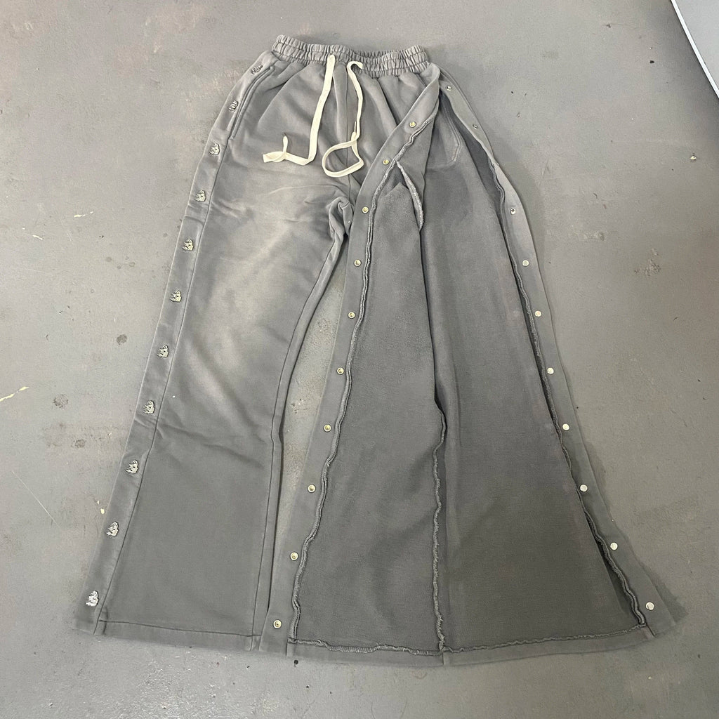 High-Quality Button-Up Casual Wide-Leg Pure Cotton Sports Pants