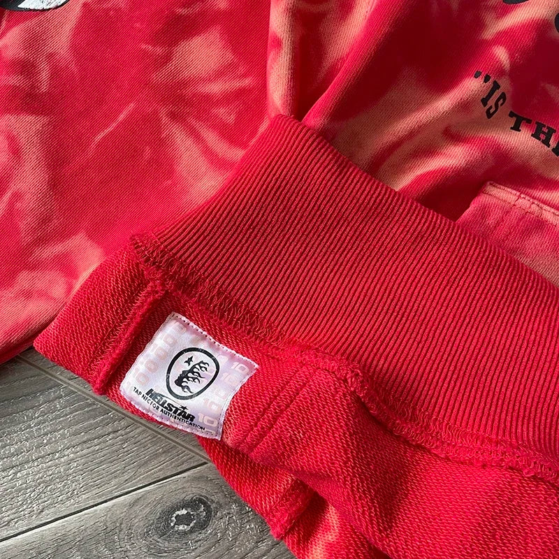 HS Records Red Bleached red casual hoodie Limited Edition