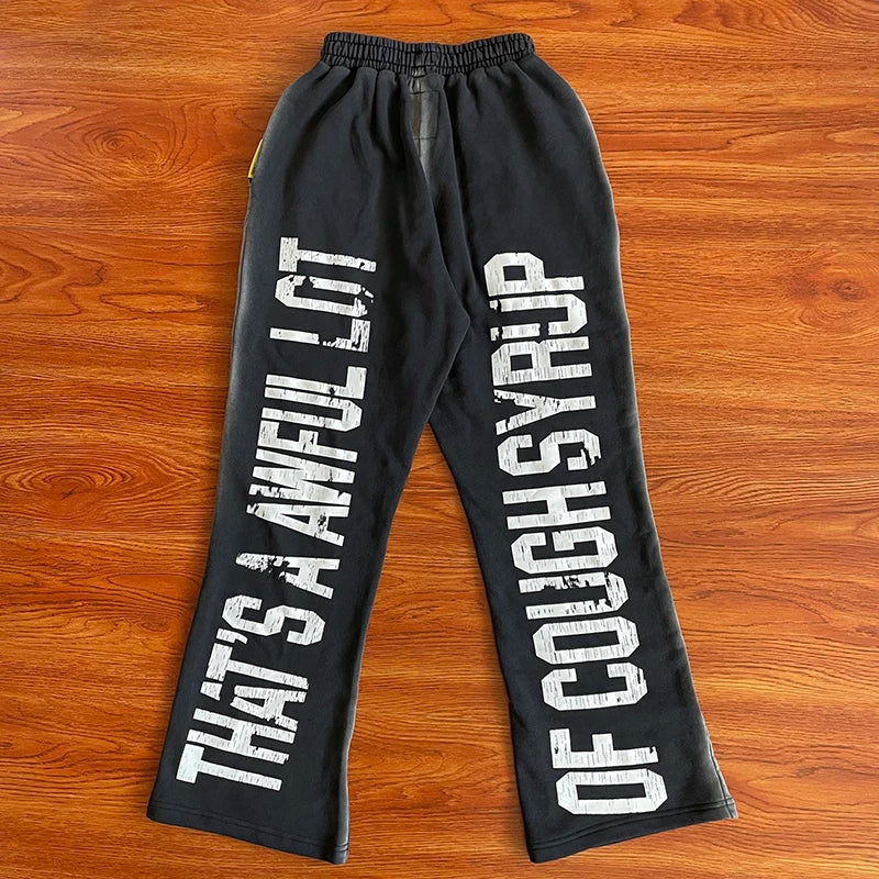 That's A Awful Lot of Cough Syrup Wash wide-leg pants